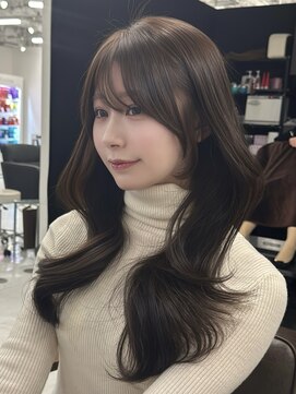 ハピネス 梅田茶屋町店(HAPPINESS) レイヤー/韓国ヘア/顔周りカット/ブリーチなし/ヘーゼルベージュ