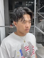 メンズサロン アネロ 名駅(Men's salon anhelo)&nbsp;大人メンズセンターパート×ニュアンスパーマ×フェザーパーマ