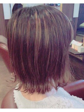 ラボーテ 南大分店(La Beaute') 【ポイントメッシュ×外ハネボブ】レディースフェミニンスタイル