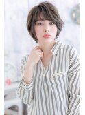 大人かっこいいチャコールグレー束感ショートマッシュパーマb1