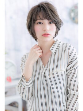 ミック ヘアアンドメイク アップ 駒込店(miq Hair&Make up) 大人かっこいいチャコールグレー束感ショートマッシュパーマb1