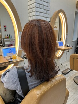 アドラーブル けやき通り店(adorable) 美髪結べるウルフ薄めバング斜めバングインナーカラー