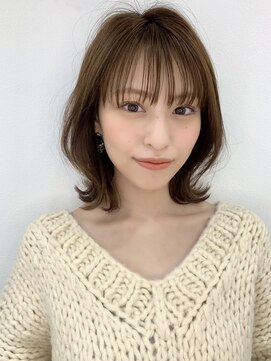 ハローバイシー 仙台(Hello by Sea) 韓国風レイヤーボブ/前髪カット/ピンクブラウン[仙台]