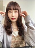 オリーブベージュショートミニボブグレージュブリーチレイヤー