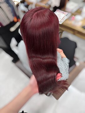 ハピネス 梅田茶屋町店(HAPPINESS) ブリーチなしダブルカラーワインレッド