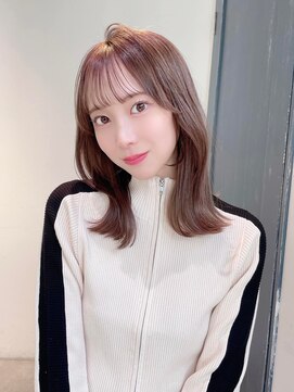 フォルテ 草薙店 ブリーチなしWカラー　ピンクブラウン　くびれ巻き