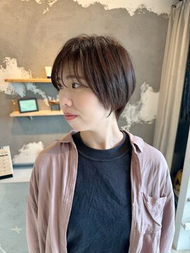 エイチヘア(h hair) 【hhair 四条大宮】前髪長め丸みショート