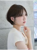 大人かわいいショートボブ/耳掛けショートボブ/透明感カラー