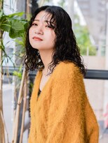 ヘアークラフト(Hair Craft)&nbsp;ハードパーマ×暗髪ロングボブ【岡山】前髪パーマ