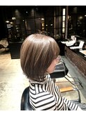 20代30代40代大人ボブ韓国風レイヤーカットベージュ小顔カット