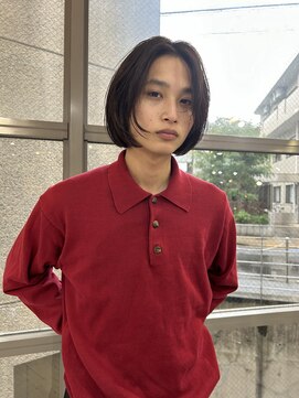 メゾンアクア 表参道(Maison ACQUA) =メンズボブ/フェザーパーマ／MEN’S HAIR/ブルーブラック