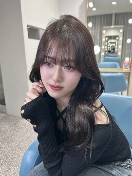 ボタン 熊本(VOTAN) 透ける暗髪/レイヤーカット/顔まわり/韓国ヘア/熊本美容室