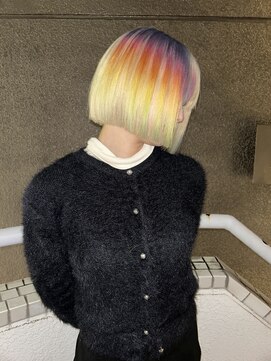 イエナ 渋谷(IENA) ルーツカラーグラデーションブルーデザインケアブリーチ