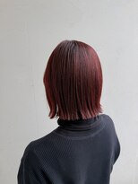 ジュエ ヘアー デザイン(Jue hair design) 春先取りワインレッド/外ハネボブ/レッドカラー/20代/30代/知立