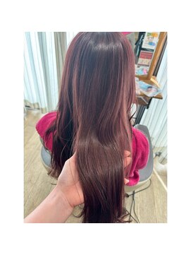 ヴィヴァーク 拝島駅前店(vivarc) ブリーチなしダブルカラー艶感レッドピンク