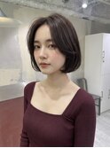 タッセルボブウルフボブマッシュウルフミディアムヘアカラー