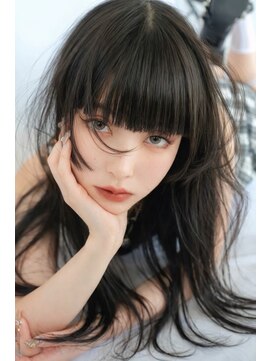 シオン(shion) おくれ毛暗めカラーロング顔周りレイヤーグレージュ_F21025