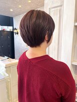 キャアリー(Caary)&nbsp;福山美容室Caary髪質改善ピンクブラウン艶髪ショート30代40代