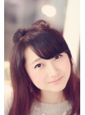 セクションカラーの猫耳アレンジ