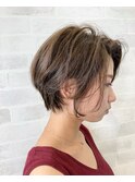 センターバングショート＋ショートボブ