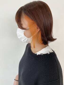 ルフュージュ(hair atelier le refuge) イヤリングカラーorange / miyu