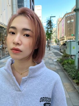 ミンクス 原宿店(MINX) カラーで映える耳掛けボブ20代30代