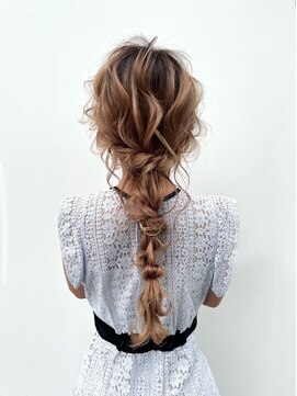 アイユー(ii+U) 編みおろし　ローポニーテール　大人上品　お呼ばれセット