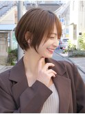 20代30代40代◎小顔ショートボブショコラアッシュふんわりカール