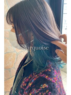 リンイチマルサン(Lin.103) ターコイズ×インナーカラー