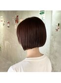 ミニボブ×ボルドーカラー