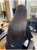 丸型卵形四角逆三角切りっぱなしボブエアリーロング美髪ブラウン