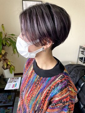 ルフテ(LOFTE) 刈り上げマッシュショート×パープルカラー☆