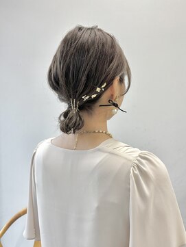 ヘアー アイス 御器所本店(HAIR ICI) 20代30代大人可愛い♪お呼ばれヘアゆるふわお団子アレンジ