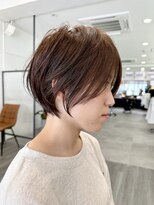 ビューエヒメ(VIEW EHIME)&nbsp;20代30代40代秋色くすみベージュ耳かけボブ