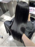 髪質改善カラー　艶髪　ブルーブラック