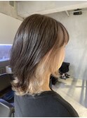 ミディアムレイヤーフェイスフレーミングミルクティーベージュ