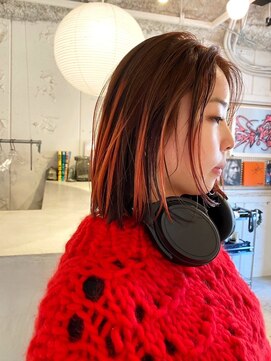 ルーム(Loom.) デザインカラーコントラストハイライト切りっぱなしボブ