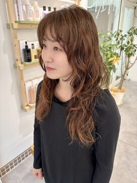 ハル 南平岸(HARU) ロングヘアのウェーブパーマ♪/パーマスタイル/ロングヘア