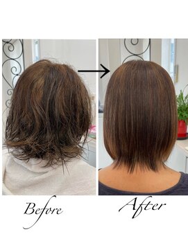 サロンドノア(Salon de NoA) ミディアムヘア×縮毛矯正