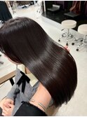 透明感グレージュ　赤み消しカラー　透明感カラー