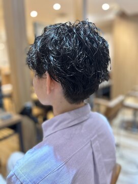 ジップ 稲毛店(ZIP) マッシュパーマ/波巻き/束感ショート/黒髪/メンズパーマ/秋ヘア