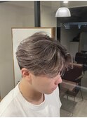 シルバーカラー バレイヤージュ センターパート