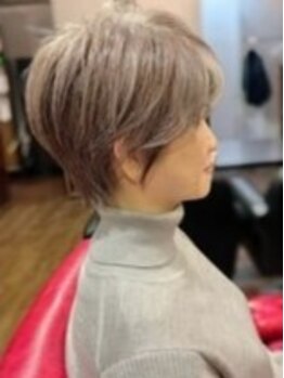 アクティフ(actif)の写真/"生え際対策"白髪染めを使わない白髪染カラー！垢抜け+大人ショートで清潔感たっぷりの褒められヘアへ☆
