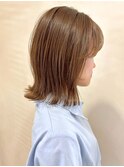 くびれボブ/ショートボブ/外ハネ/ナチュラルブラウン