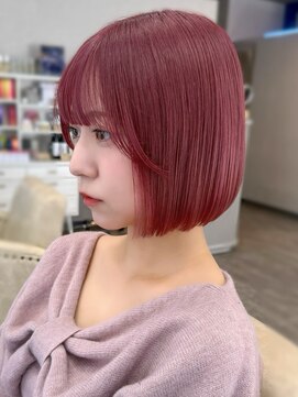 ソア 並木坂(Soa) カシスピンクカラー/切りっぱなしボブ/韓国ボブ/Minori