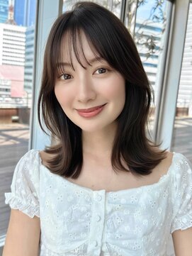 バイオレットジェム(Violet`jem) グレージュ小顔ヘア顔周りカットくびれヘアミディアムボブ