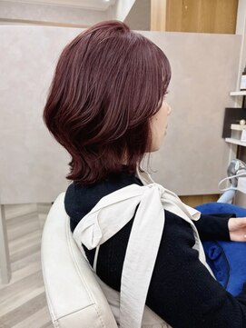 キラーナセンダイ(KiRANA SENDAI) 外ハネレイヤーボブ×チェリーブラウン