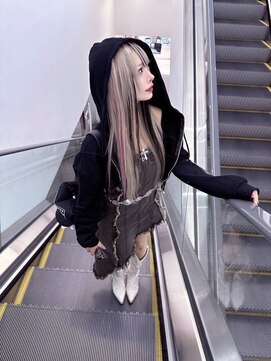 インク 渋谷(INK.) イメチェンヘアスタイルアンブレラカラーピンクベージュ