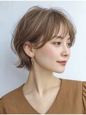 大人ショートボブ白髪ぼかし脱白髪染め30代40代50代60代♪