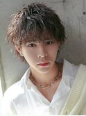 サーフカール/ 刈り上げセンターパート/ブルーブラック[新宿駅]